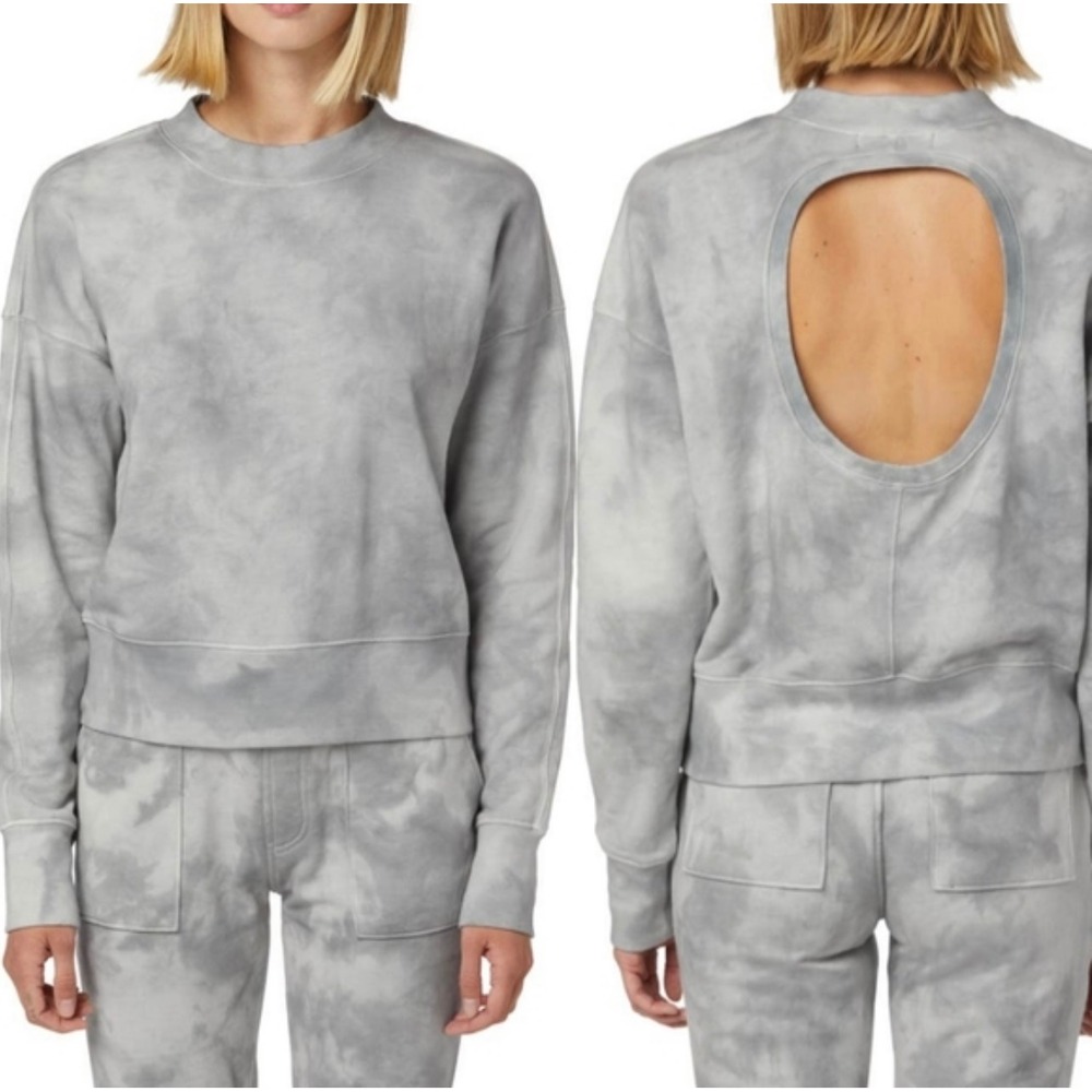 HUDSON LOS ANGELES Tie Dye Crewneck Sweatshirt Open Back Cutout XS TP